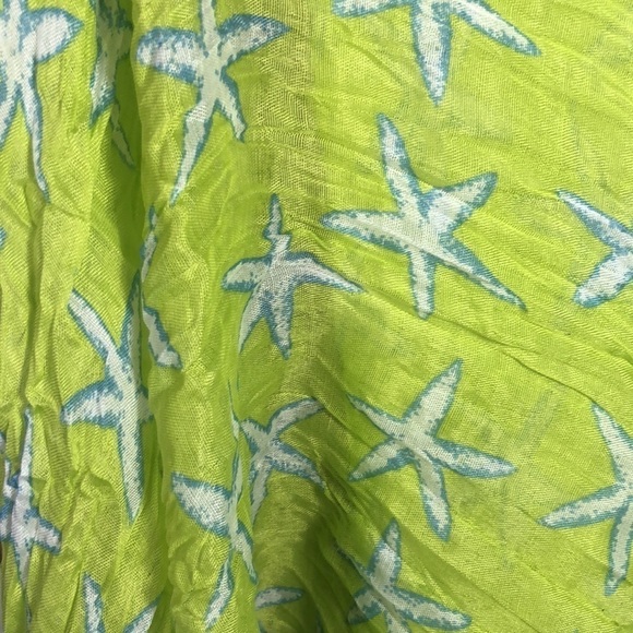 Colorful Scrunchy Neck or Head Scarf with Starfish Design - Picture 4 of 4